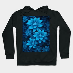 Bioluminescent blue flower pattern Hoodie